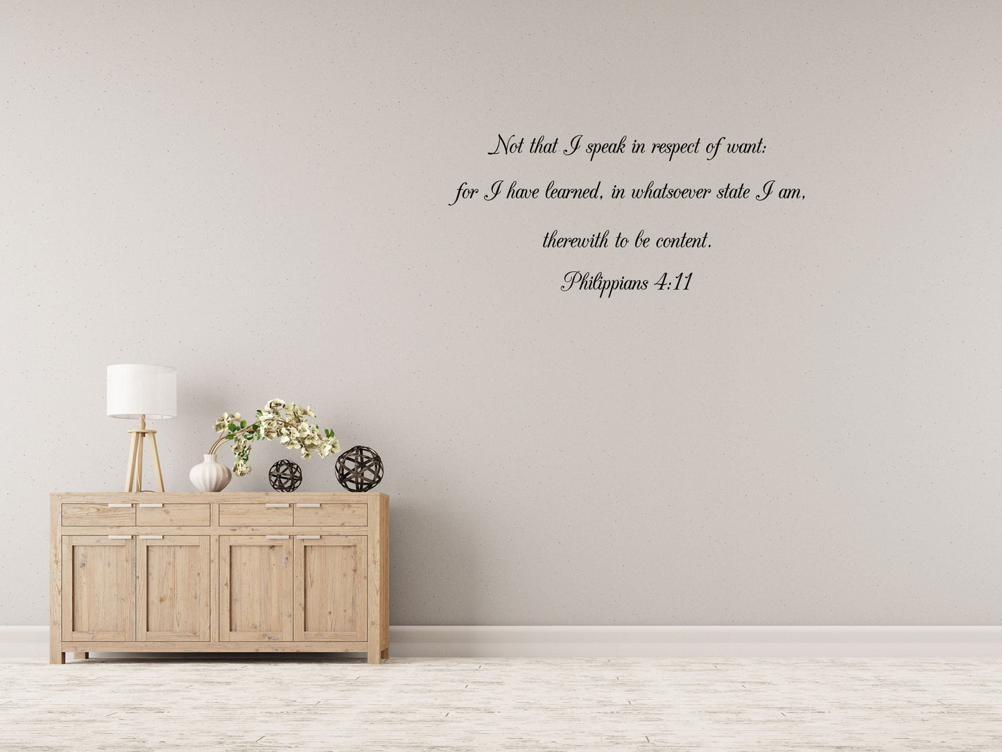 Philippians 4:11 - Scripture Wall Decals - Decal Wall Stickers Vinyl Wall Decal Inspirational Wall Signs 