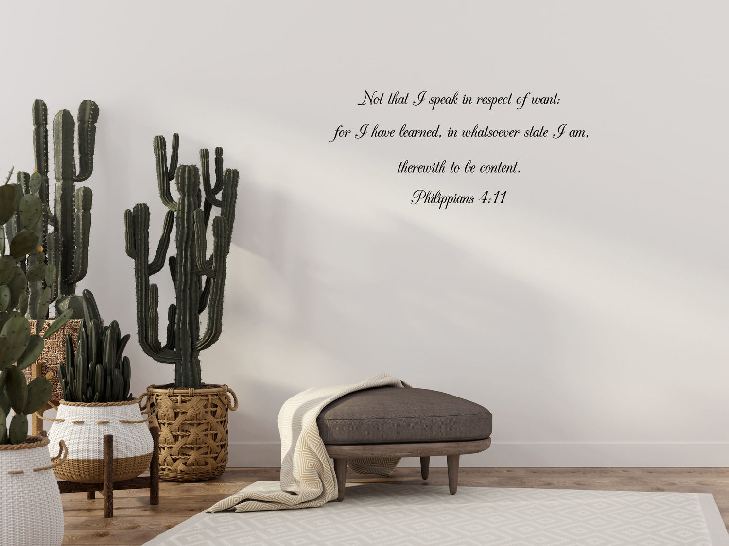 Philippians 4:11 - Scripture Wall Decals - Decal Wall Stickers Vinyl Wall Decal Inspirational Wall Signs 