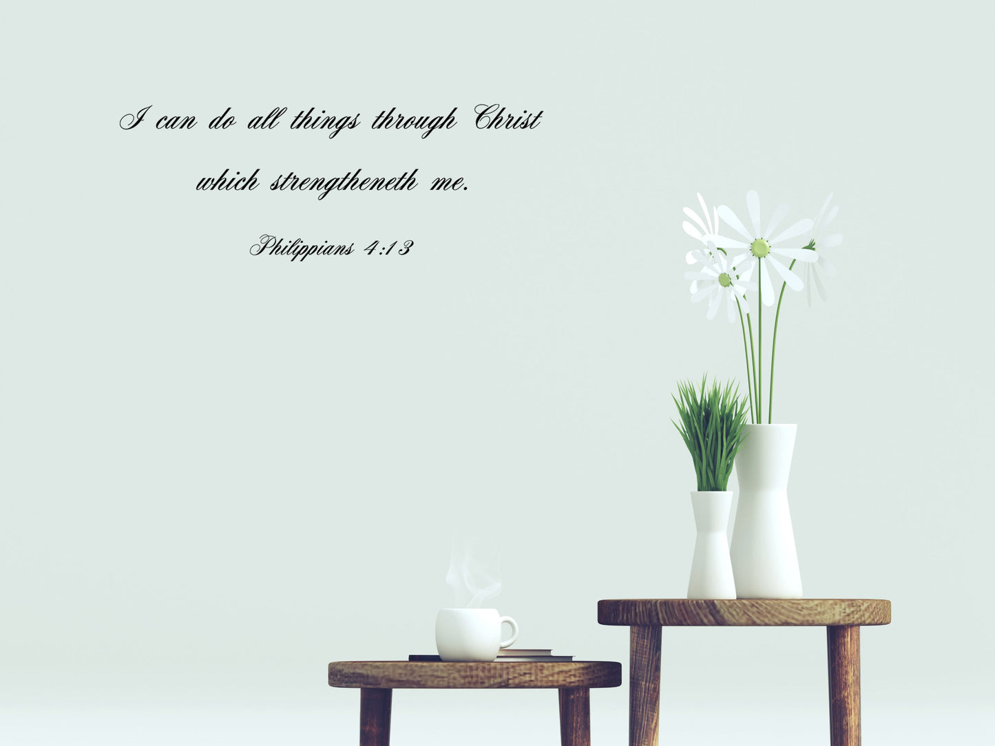 Philippians 4:13 - Scripture Wall Decals Vinyl Wall Decal Inspirational Wall Signs 