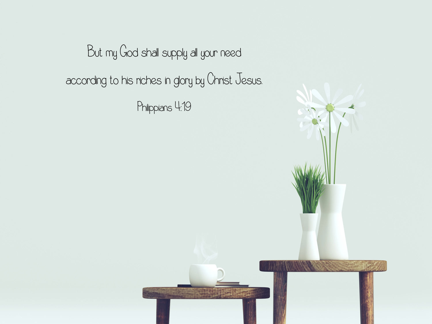 Philippians 4:19 - Bible Verse Wall Sticker Vinyl Wall Decal Inspirational Wall Signs 