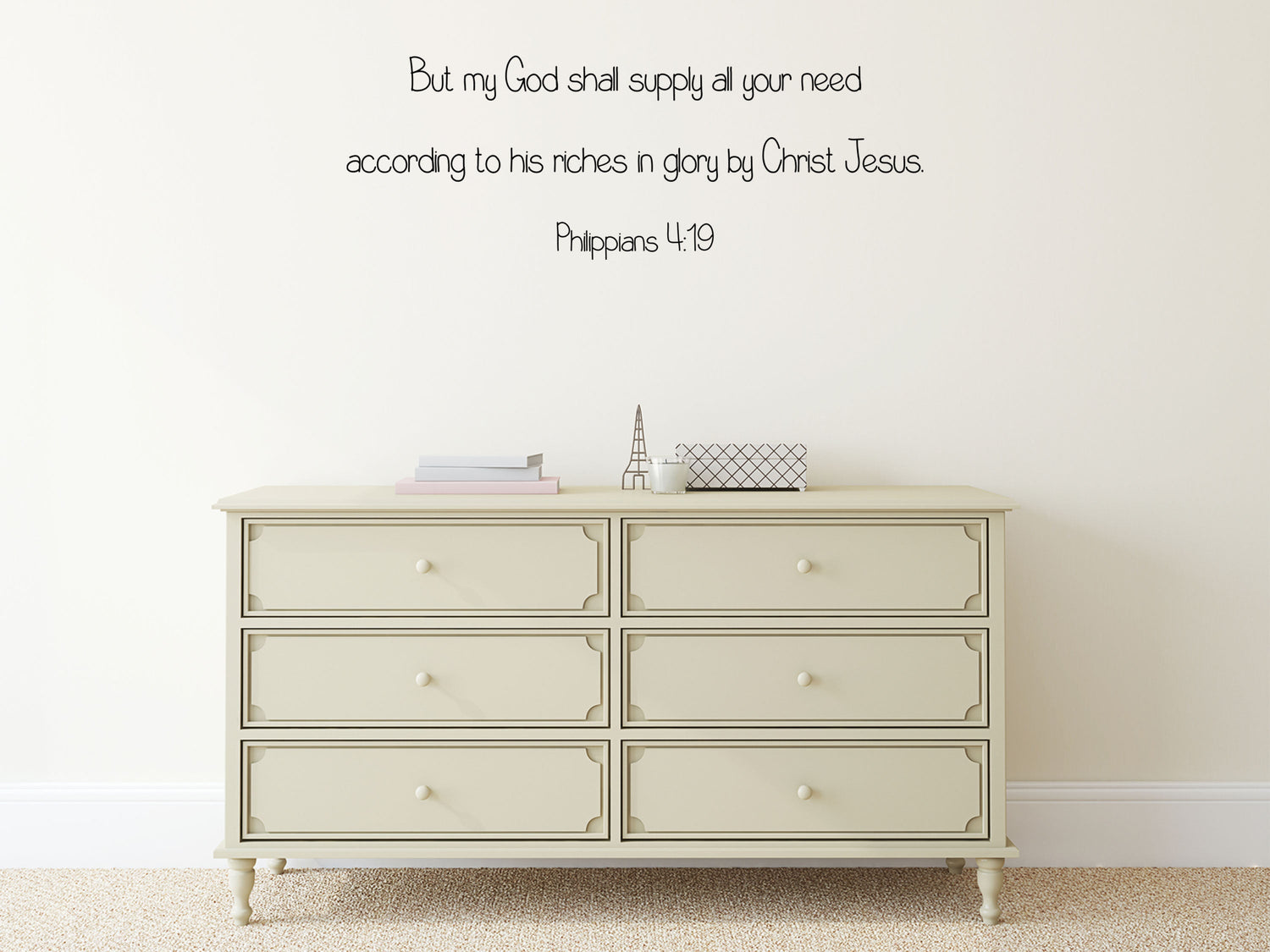 Philippians 4:19 - Bible Verse Wall Sticker Vinyl Wall Decal Inspirational Wall Signs 