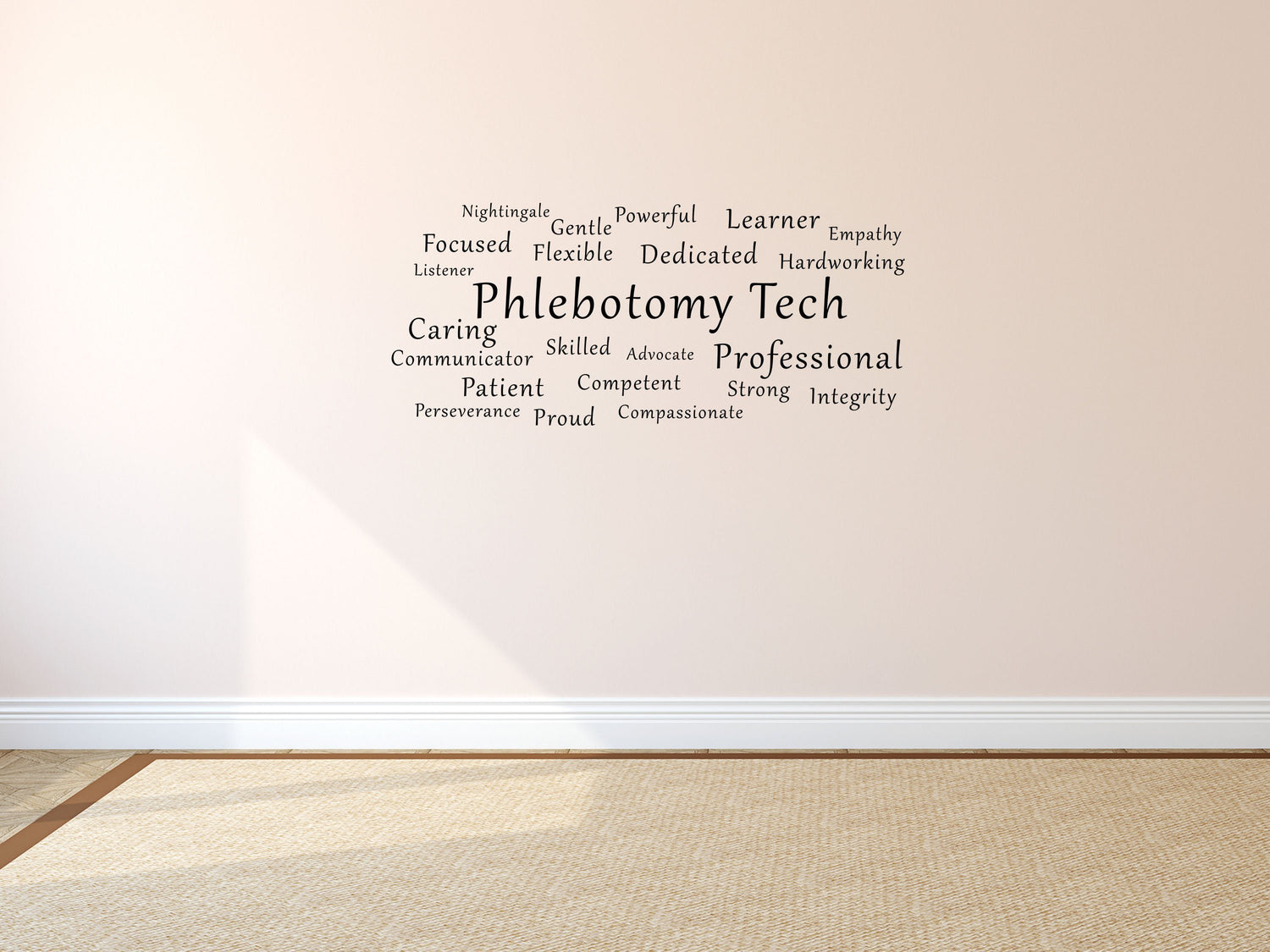 Phlebotomy Tech Word Cloud Decal - Phlebotomy Wall Decal - Phlebotomist Gift - Phlebotomist Wall Art - Phlebotomy Sign Done 
