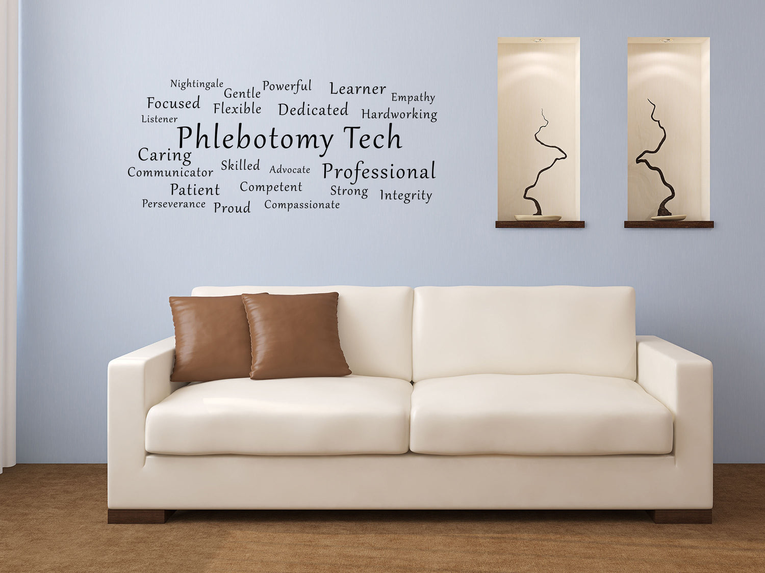 Phlebotomy Tech Word Cloud Decal - Phlebotomy Wall Decal - Phlebotomist Gift - Phlebotomist Wall Art - Phlebotomy Sign Done 