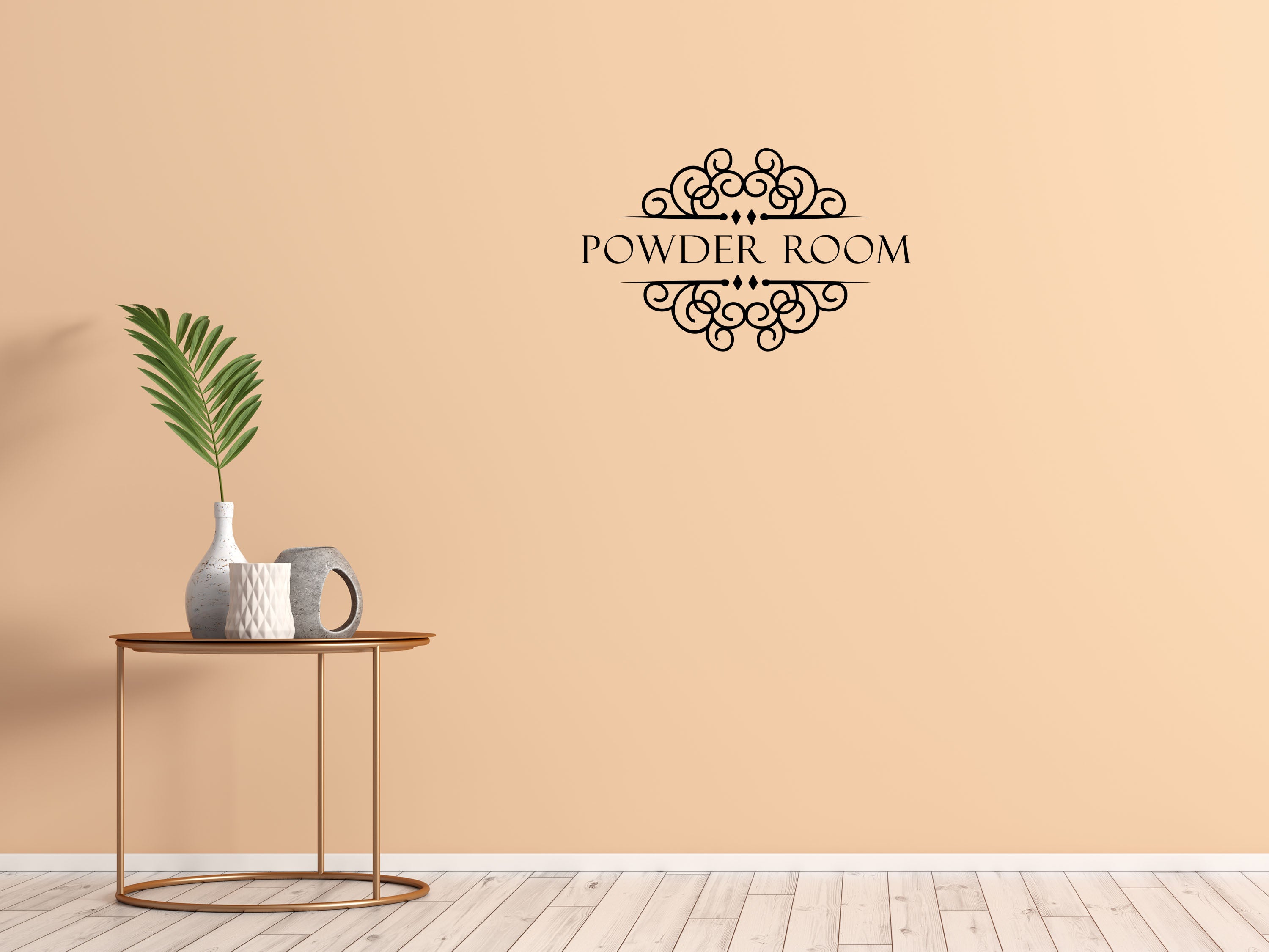 Powder Room Decal Wall Sign For Bathroom - Restroom Wall Art Vinyl Wall Decal Title Done 