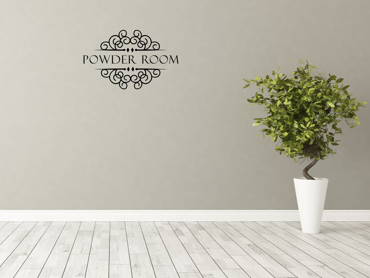 Powder Room Decal Wall Sign For Bathroom - Restroom Wall Art Vinyl Wall Decal Title Done 