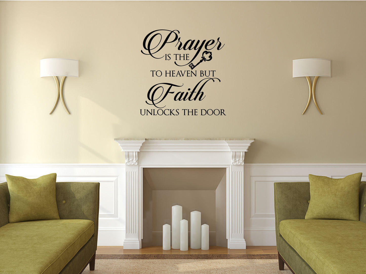 Prayer Is The Key Decal - Prayer Is The Key Decor - Prayer Wall Decal - Prayer and Faith Home Decor - Prayer Wall Art Vinyl Wall Decal Done 
