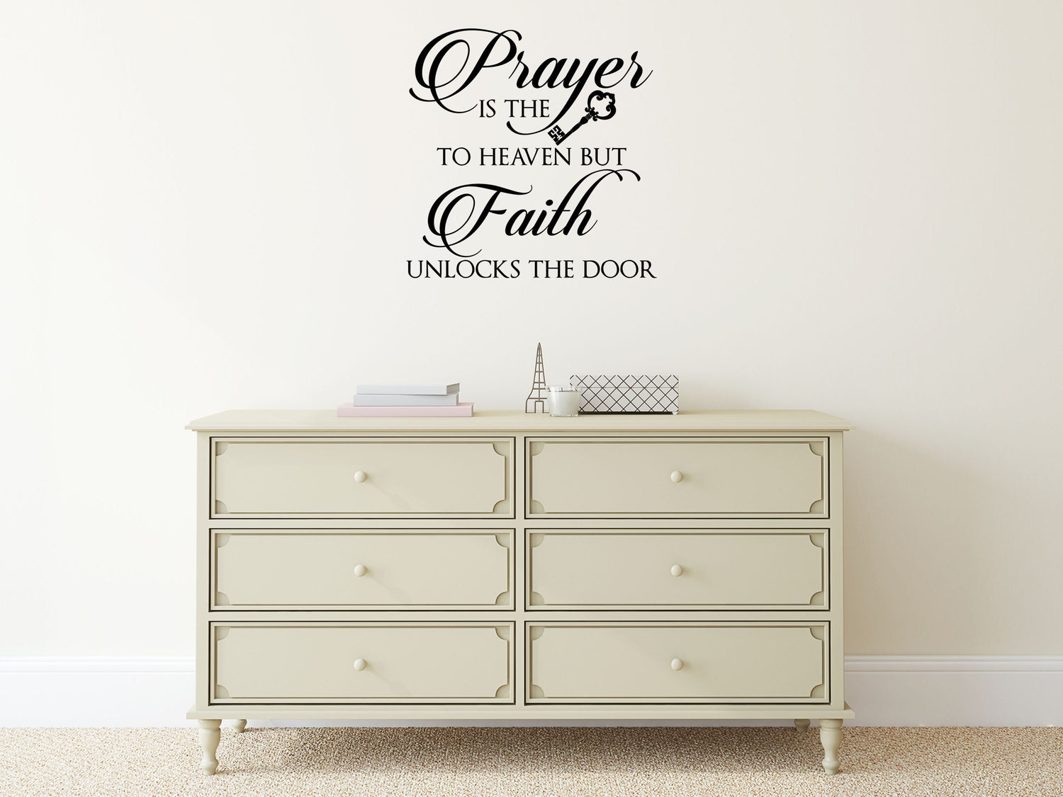 Prayer Is The Key Decal - Prayer Is The Key Decor - Prayer Wall Decal - Prayer and Faith Home Decor - Prayer Wall Art Vinyl Wall Decal Done 