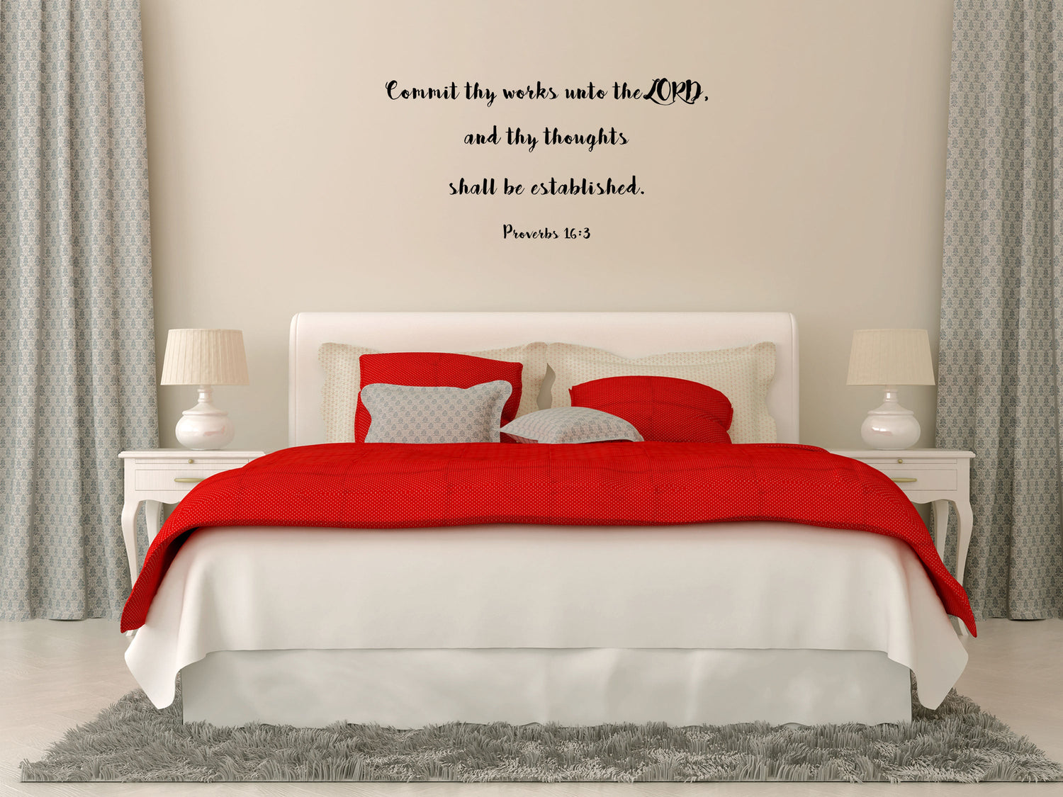 Proverbs 16:3 Christian KJV Wall Decal Sticker - Commit Thy Works Unto The Lord Scripture - Proverbs Wall Decal - Religious Wall Decal Vinyl Wall Decal Title Done 