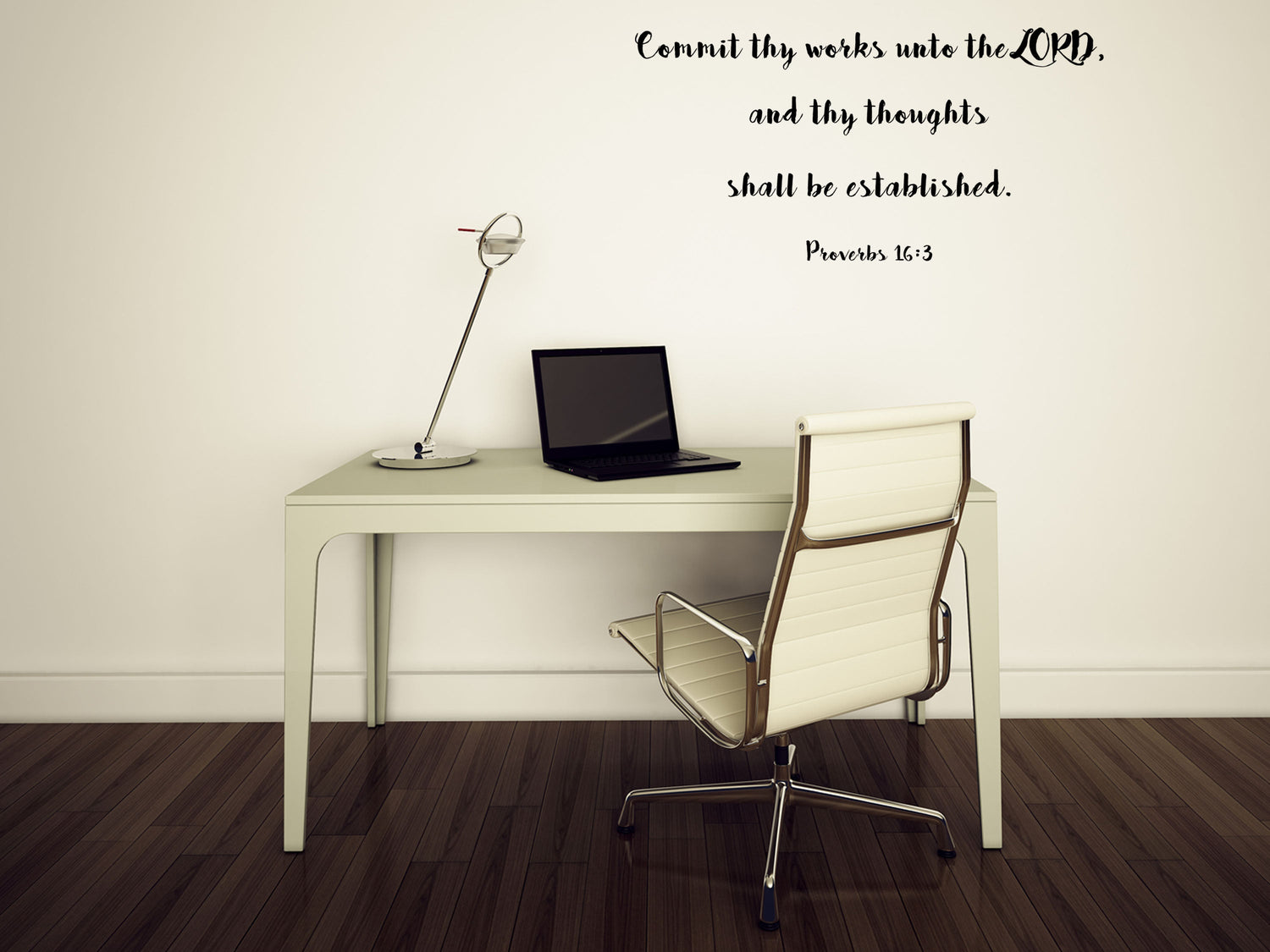 Proverbs 16:3 Christian KJV Wall Decal Sticker - Commit Thy Works Unto The Lord Scripture - Proverbs Wall Decal - Religious Wall Decal Vinyl Wall Decal Title Done 