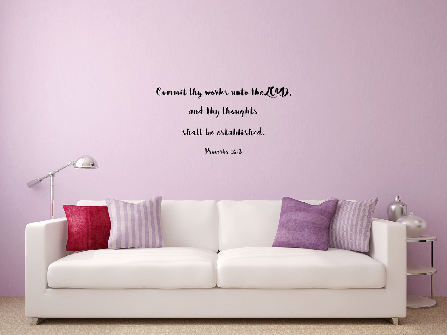 Proverbs 16:3 Christian KJV Wall Decal Sticker - Commit Thy Works Unto The Lord Scripture - Proverbs Wall Decal - Religious Wall Decal Vinyl Wall Decal Title Done 