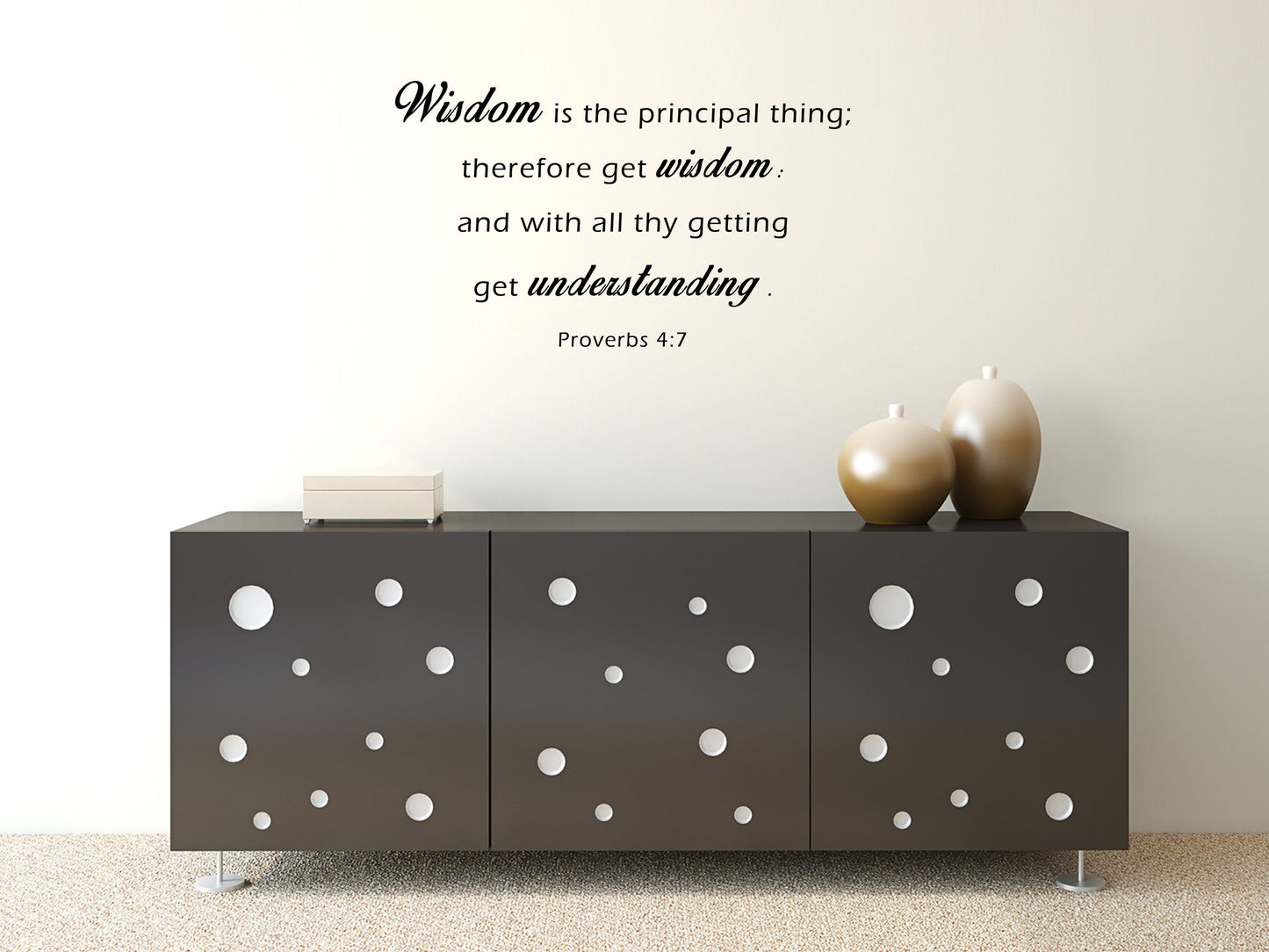 Proverbs 4:7 Wisdom is the principal thing - Inspirational Christian Bible Verse Scripture Wall Decal Church Quote Bible Sticker Vinyl Wall Decal Inspirational Wall Signs 