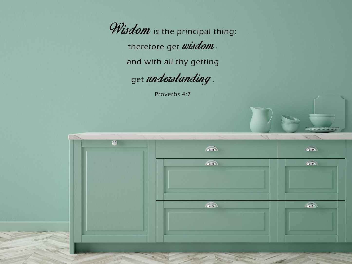 Proverbs 4:7 Wisdom is the principal thing - Inspirational Christian Bible Verse Scripture Wall Decal Church Quote Bible Sticker Vinyl Wall Decal Inspirational Wall Signs 