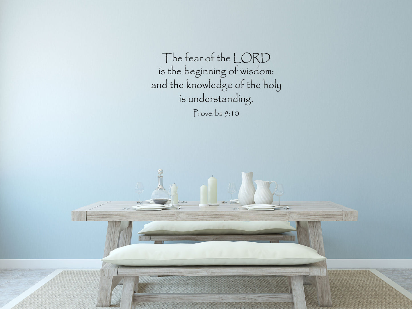 Proverbs 9:10 - The Fear Of The Lord Is The Beginning Vinyl Wall Decal Inspirational Wall Signs 