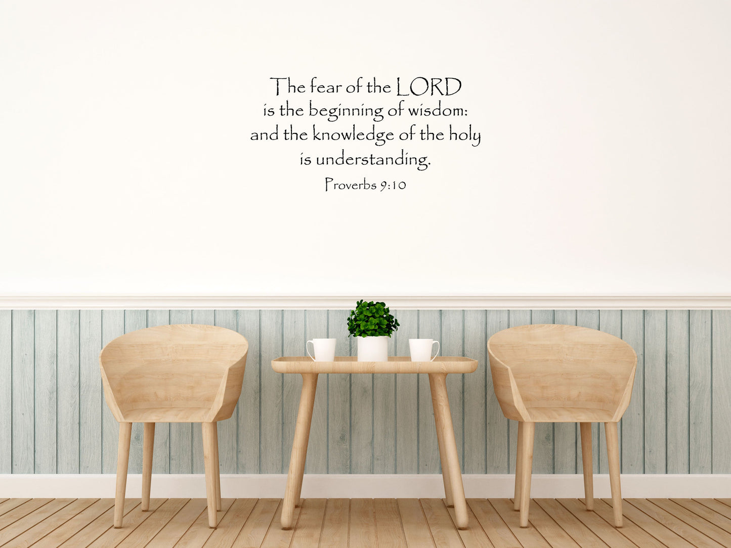 Proverbs 9:10 - The Fear Of The Lord Is The Beginning Vinyl Wall Decal Inspirational Wall Signs 