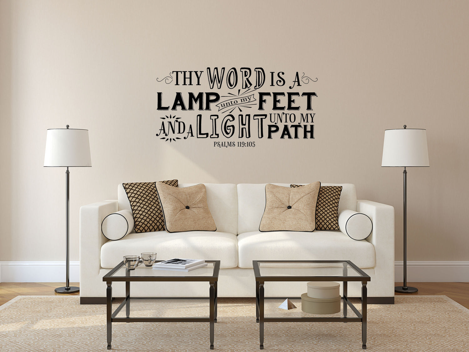 Psalm 119 - Church Scripture Words Wall Sticker Vinyl Wall Decal Inspirational Wall Signs 