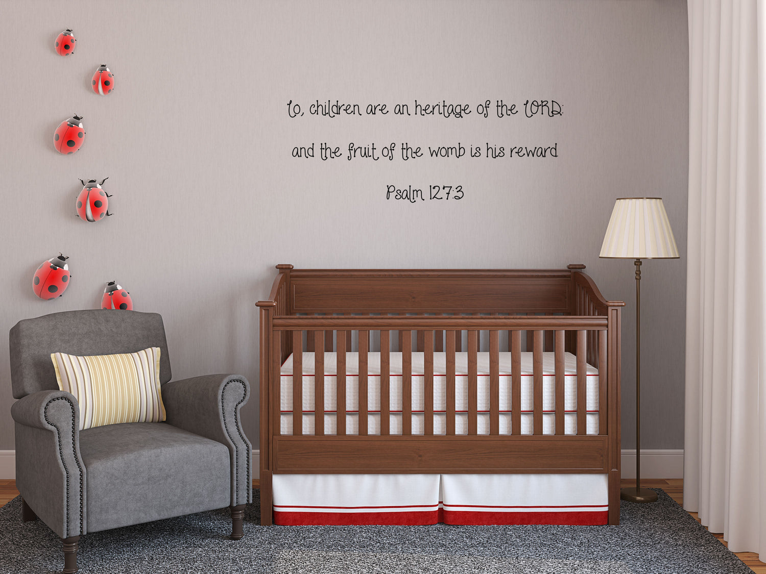Psalm 127:3 Lo Children Are An Heritage Of The Lord - Scripture Wall Decals Vinyl Wall Decal Inspirational Wall Signs 