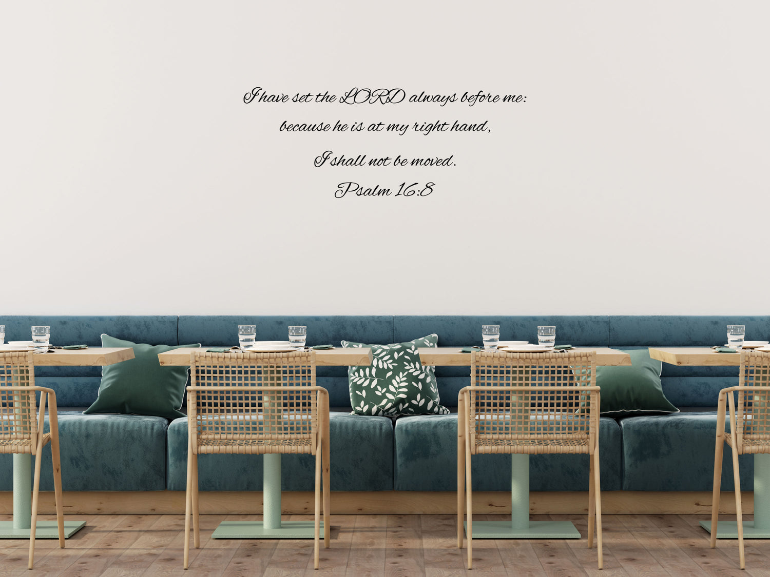 Psalm 16:8 - Religious Wall Decals Vinyl Wall Decal Inspirational Wall Signs 