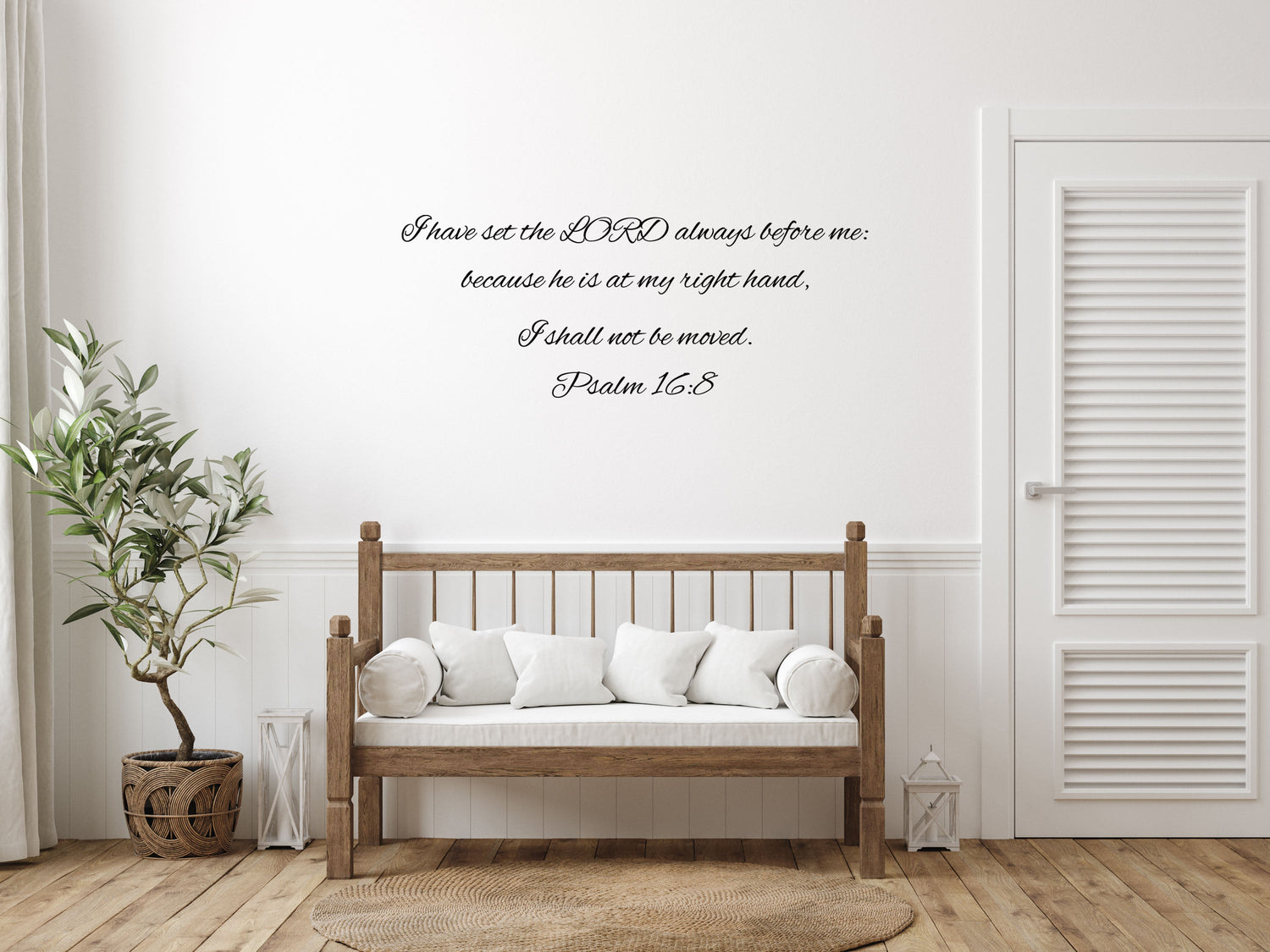 Psalm 16:8 - Religious Wall Decals Vinyl Wall Decal Inspirational Wall Signs 