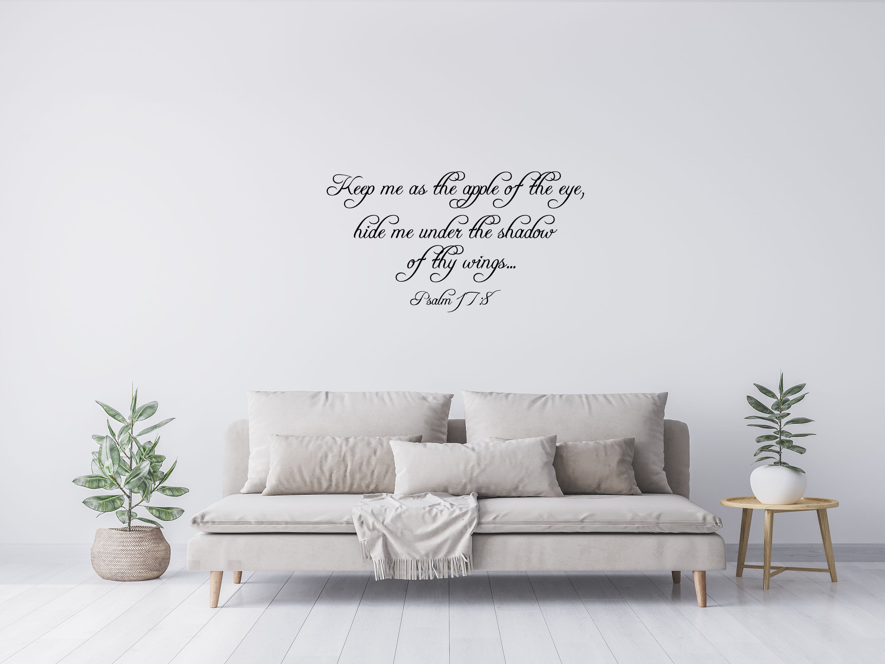 Psalm 17:8 - Bible Scripture Wall Sticker Vinyl Wall Decal Inspirational Wall Signs 