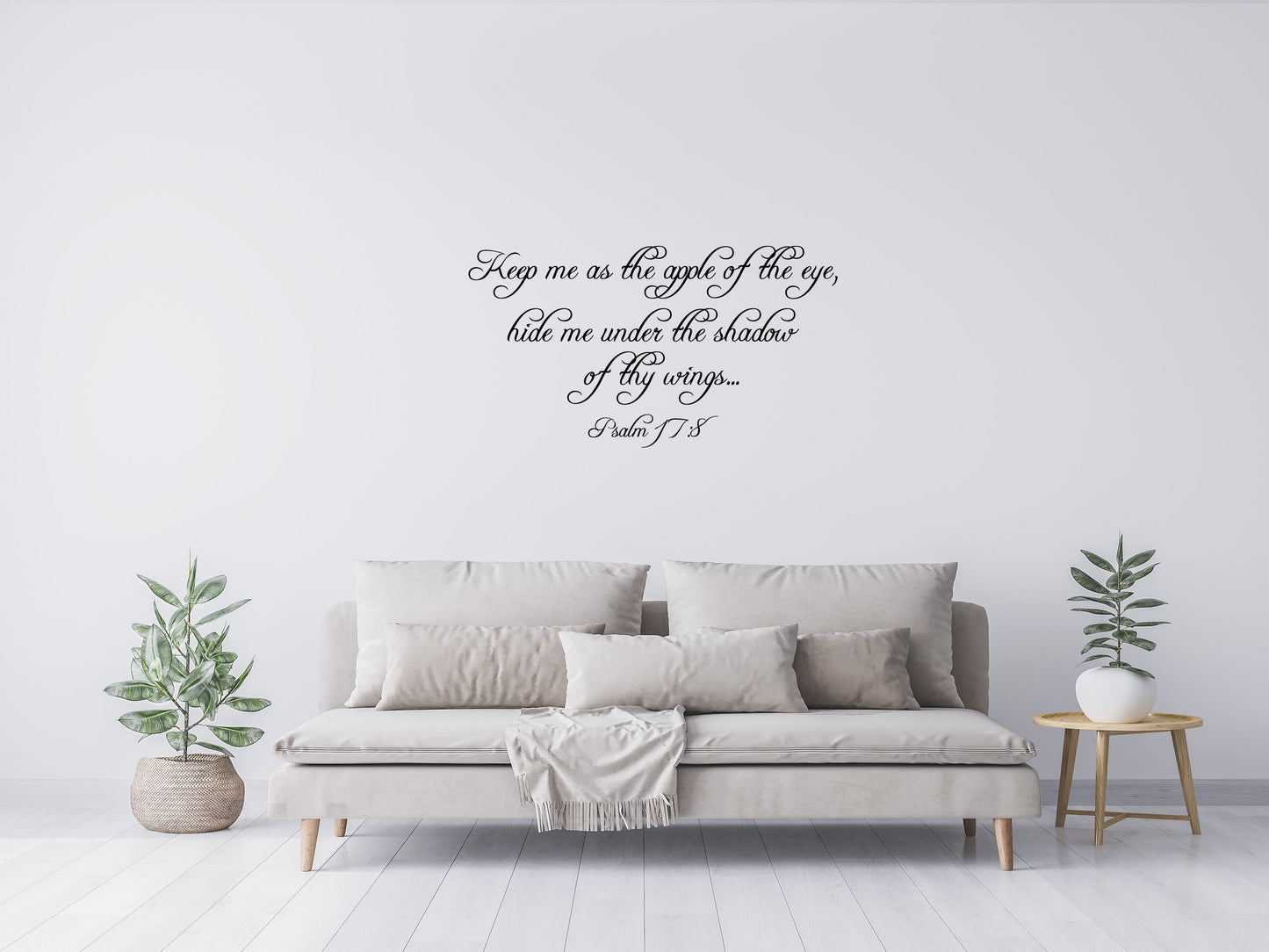 Psalm 17:8 - Bible Scripture Wall Sticker Vinyl Wall Decal Inspirational Wall Signs 