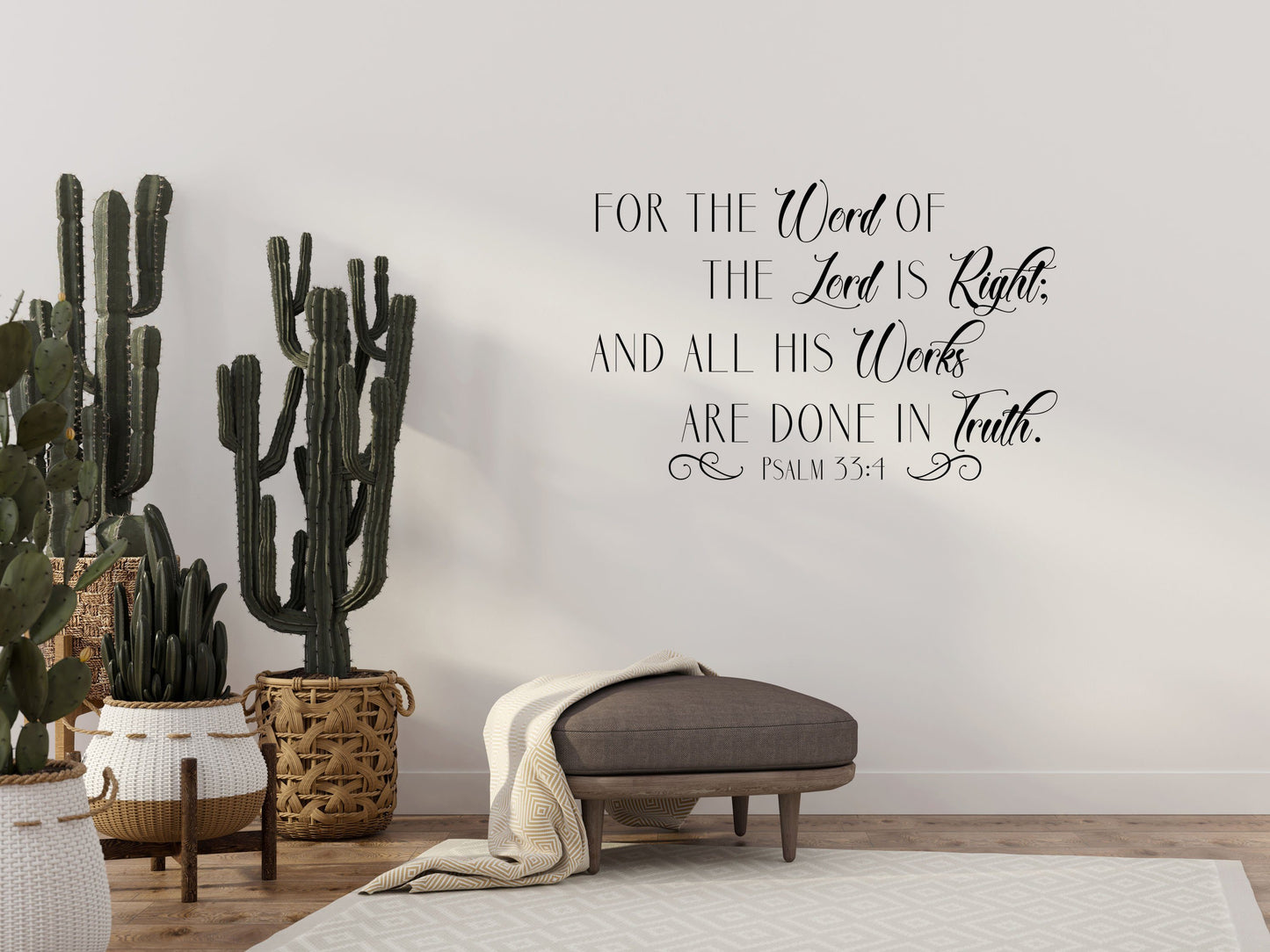 Psalm 33:4 Decal - Bible Quote Decal - KJV Scripture Decal - The Word Of The Lord Is Right Decal - Scripture Wall Art Vinyl Wall Decal Done 