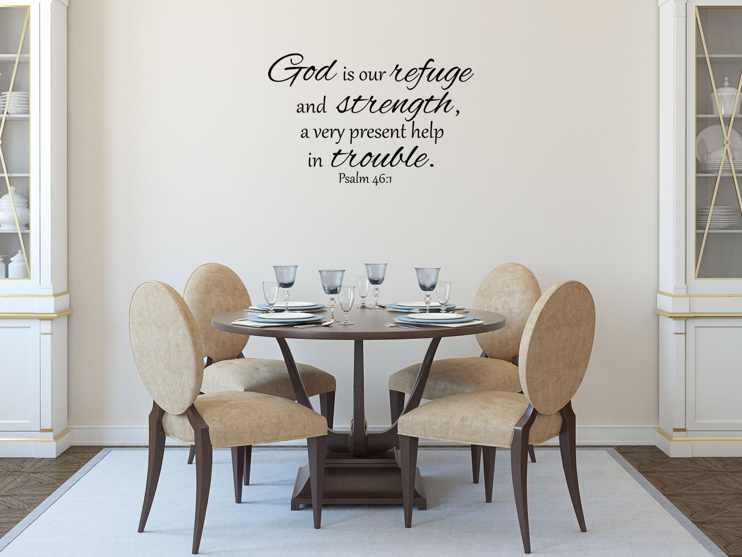 Psalm 46:1 God Is Our Refuge KJV Vinyl Wall Decal - Refuge Wall Decal Very Present Help - Bible Verse Wall Decal Vinyl Wall Decal Inspirational Wall Signs 