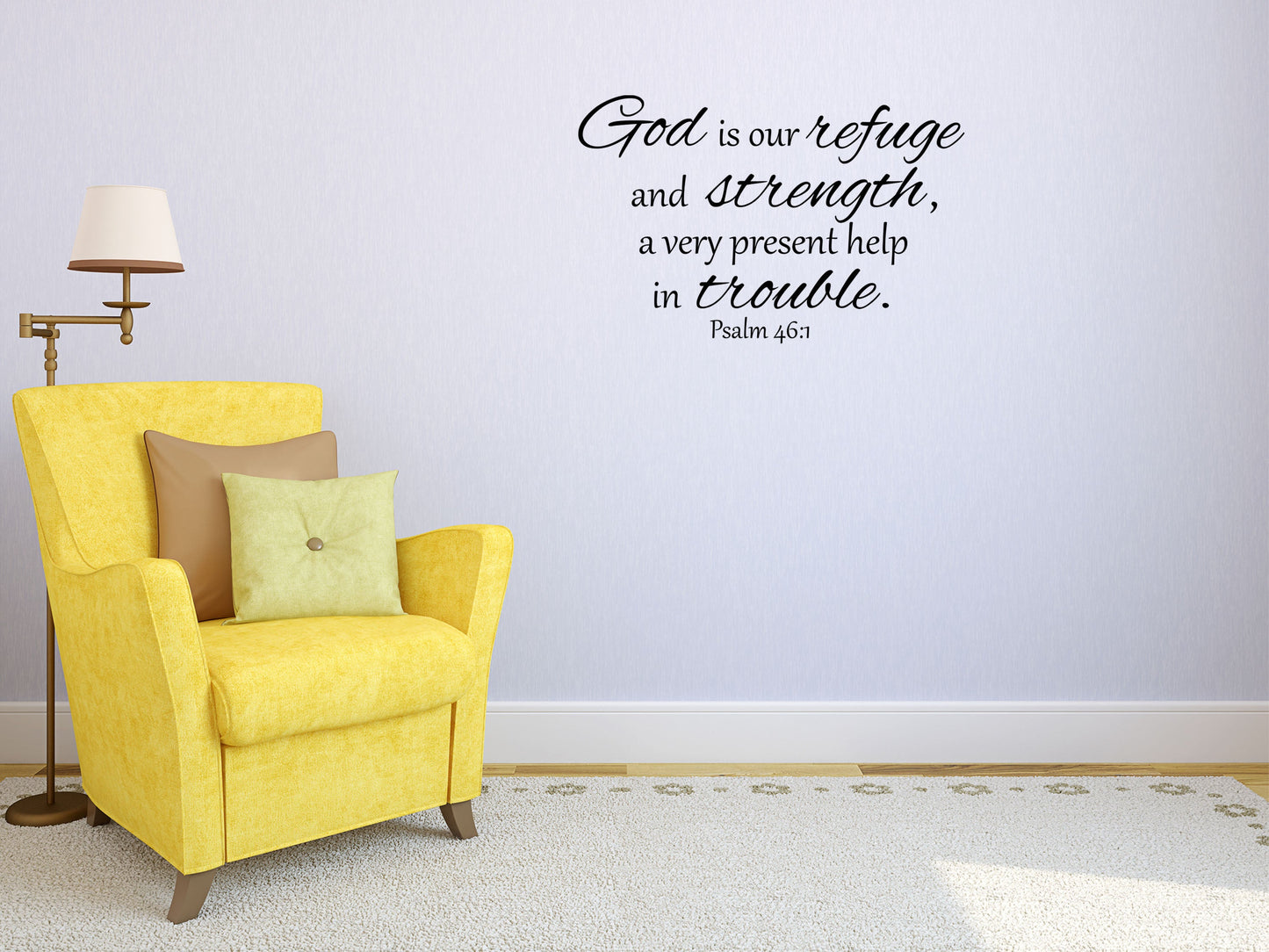 Psalm 46:1 God Is Our Refuge KJV Vinyl Wall Decal - Refuge Wall Decal Very Present Help - Bible Verse Wall Decal Vinyl Wall Decal Inspirational Wall Signs 