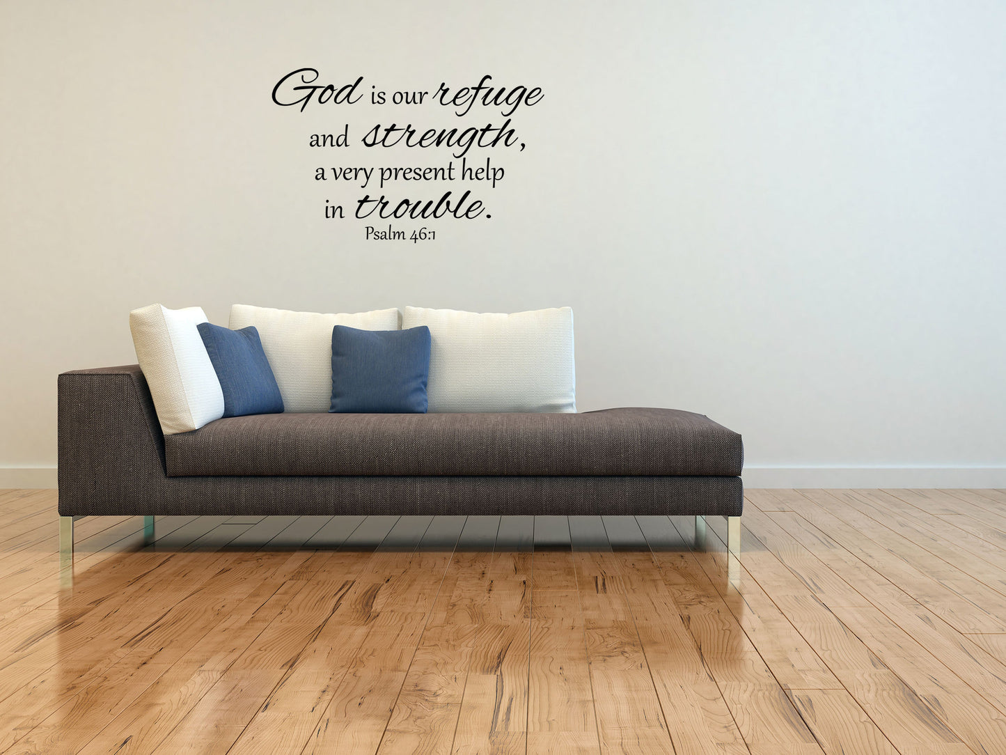 Psalm 46:1 God Is Our Refuge KJV Vinyl Wall Decal - Refuge Wall Decal Very Present Help - Bible Verse Wall Decal Vinyl Wall Decal Inspirational Wall Signs 