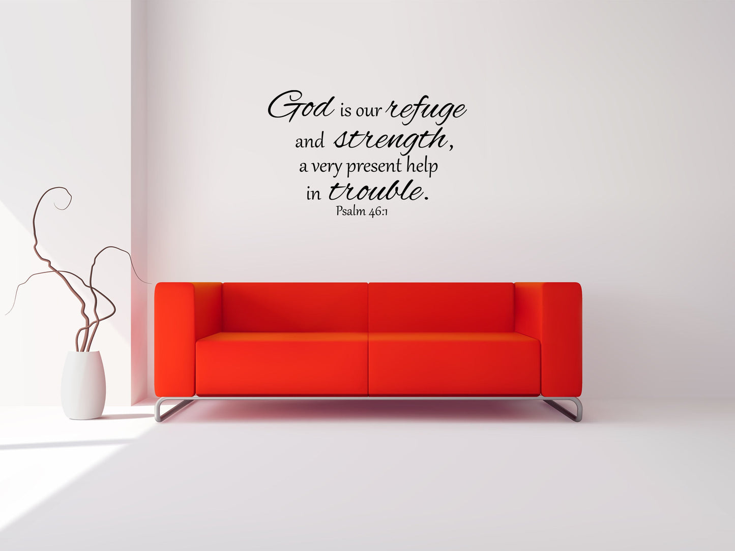 Psalm 46:1 God Is Our Refuge KJV Vinyl Wall Decal - Refuge Wall Decal Very Present Help - Bible Verse Wall Decal Vinyl Wall Decal Inspirational Wall Signs 