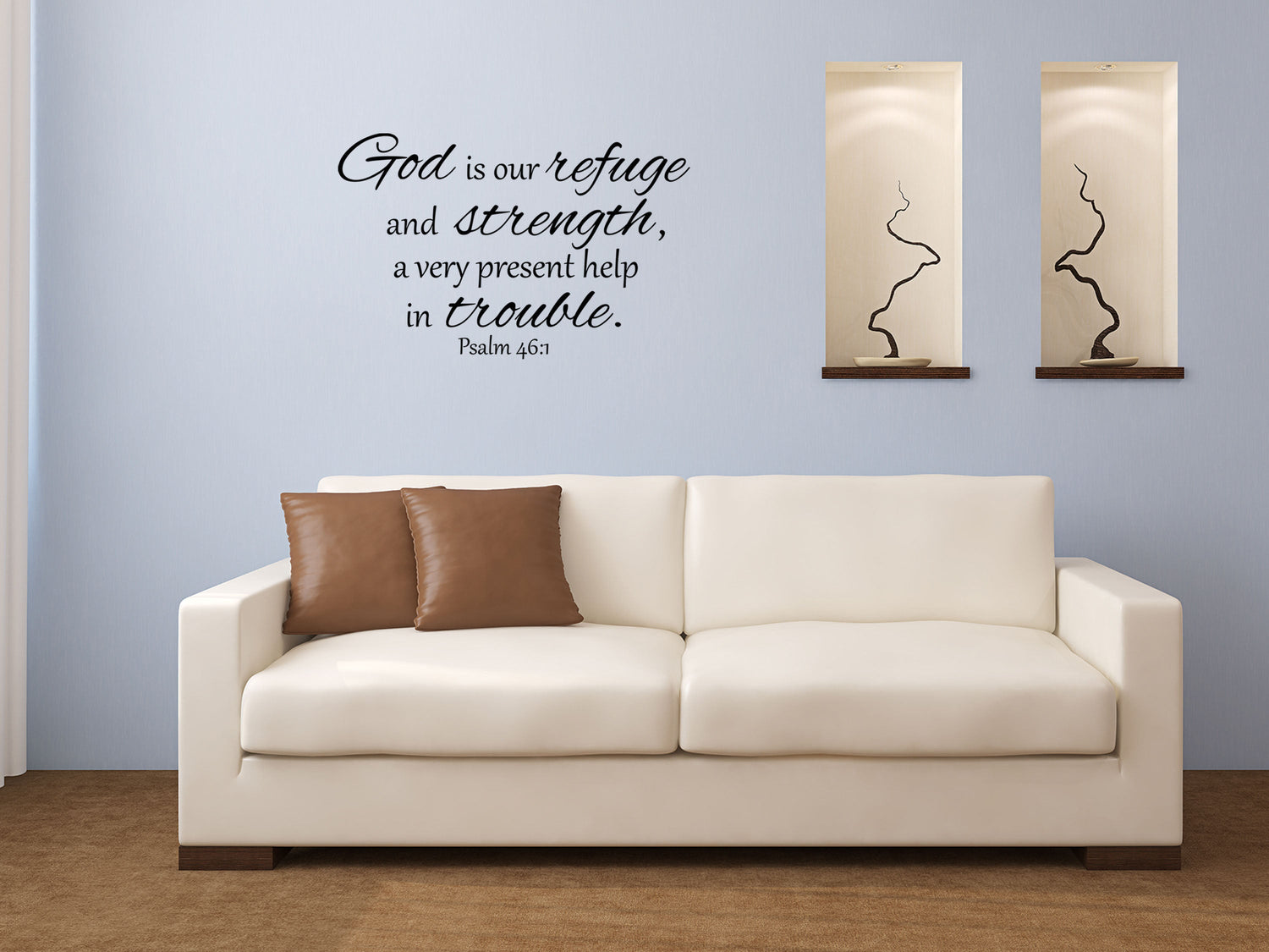 Psalm 46:1 God Is Our Refuge KJV Vinyl Wall Decal - Refuge Wall Decal Very Present Help - Bible Verse Wall Decal Vinyl Wall Decal Inspirational Wall Signs 