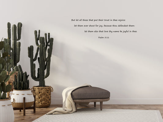 Psalm 5:11 - Scripture Wall Decals Vinyl Wall Decal Inspirational Wall Signs