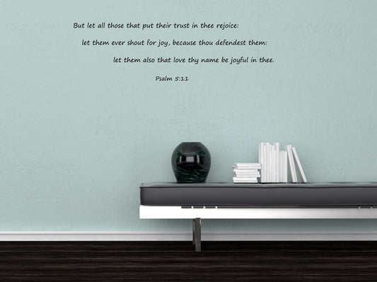 Psalm 5:11 - Scripture Wall Decals Vinyl Wall Decal Inspirational Wall Signs
