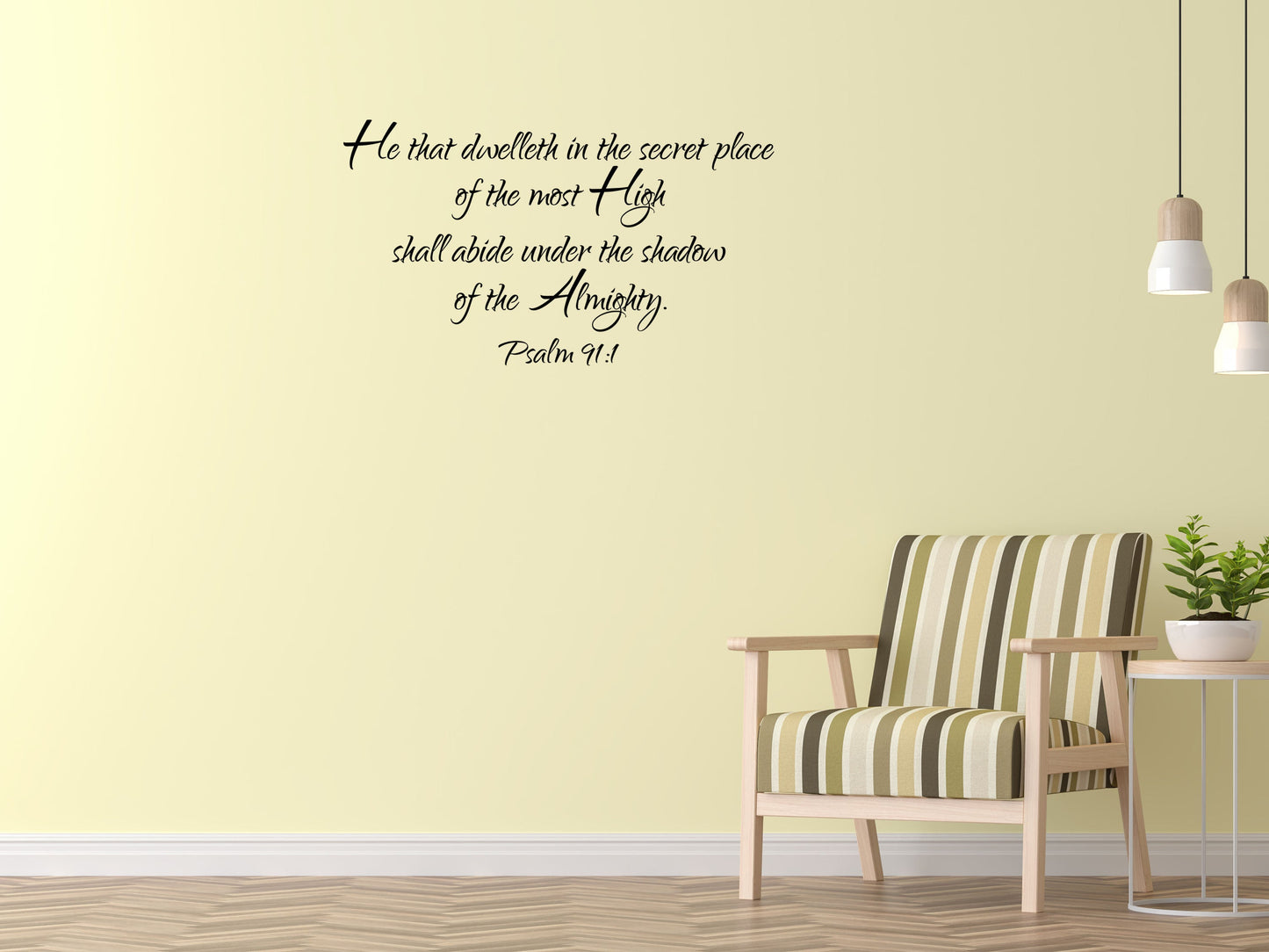 Psalm 91:1 - Scripture Wall Decals Vinyl Wall Decal Inspirational Wall Signs 