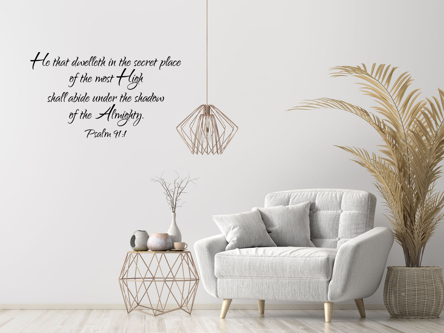 Psalm 91:1 - Scripture Wall Decals Vinyl Wall Decal Inspirational Wall Signs 