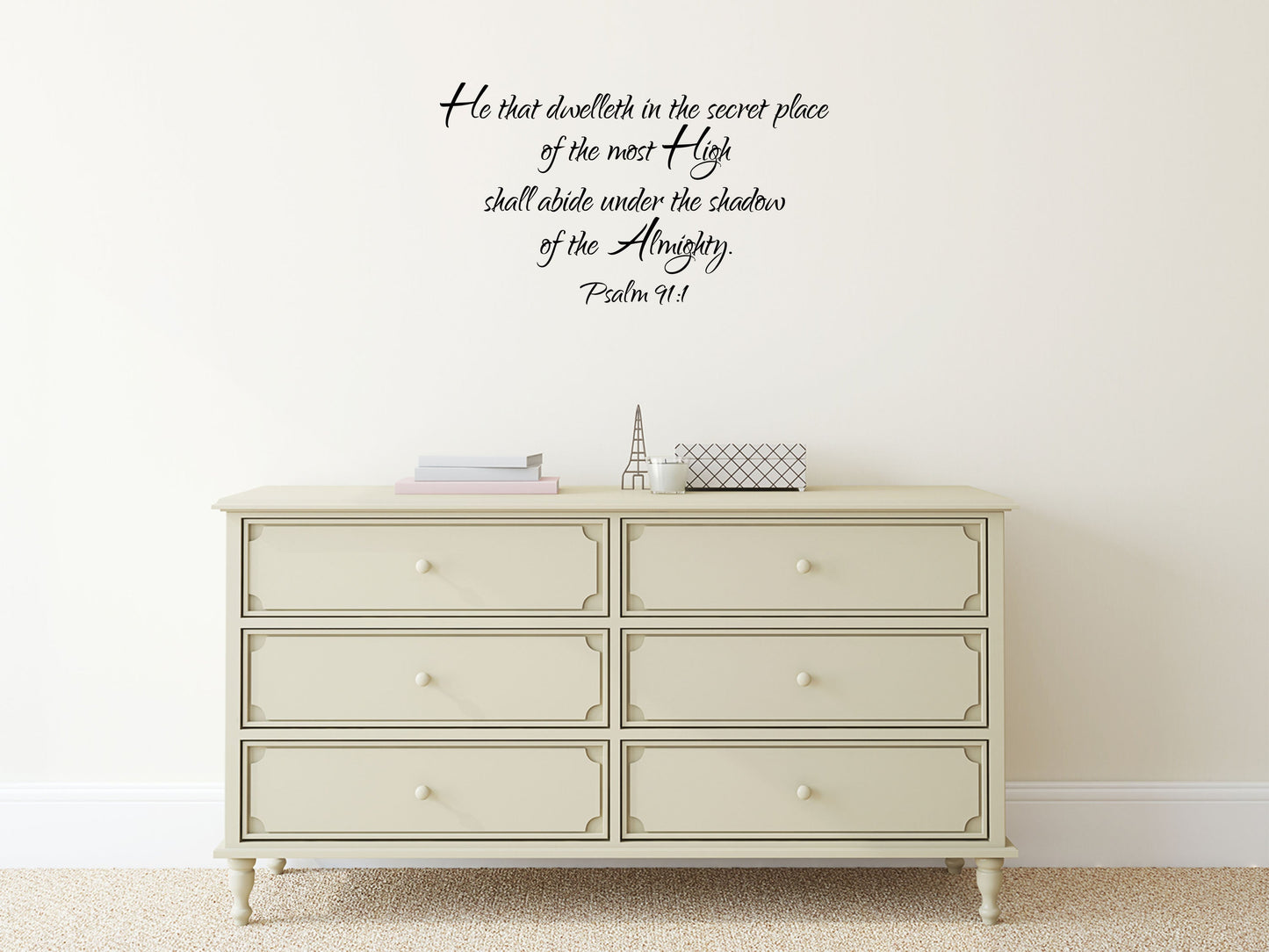 Psalm 91:1 - Scripture Wall Decals Vinyl Wall Decal Inspirational Wall Signs 