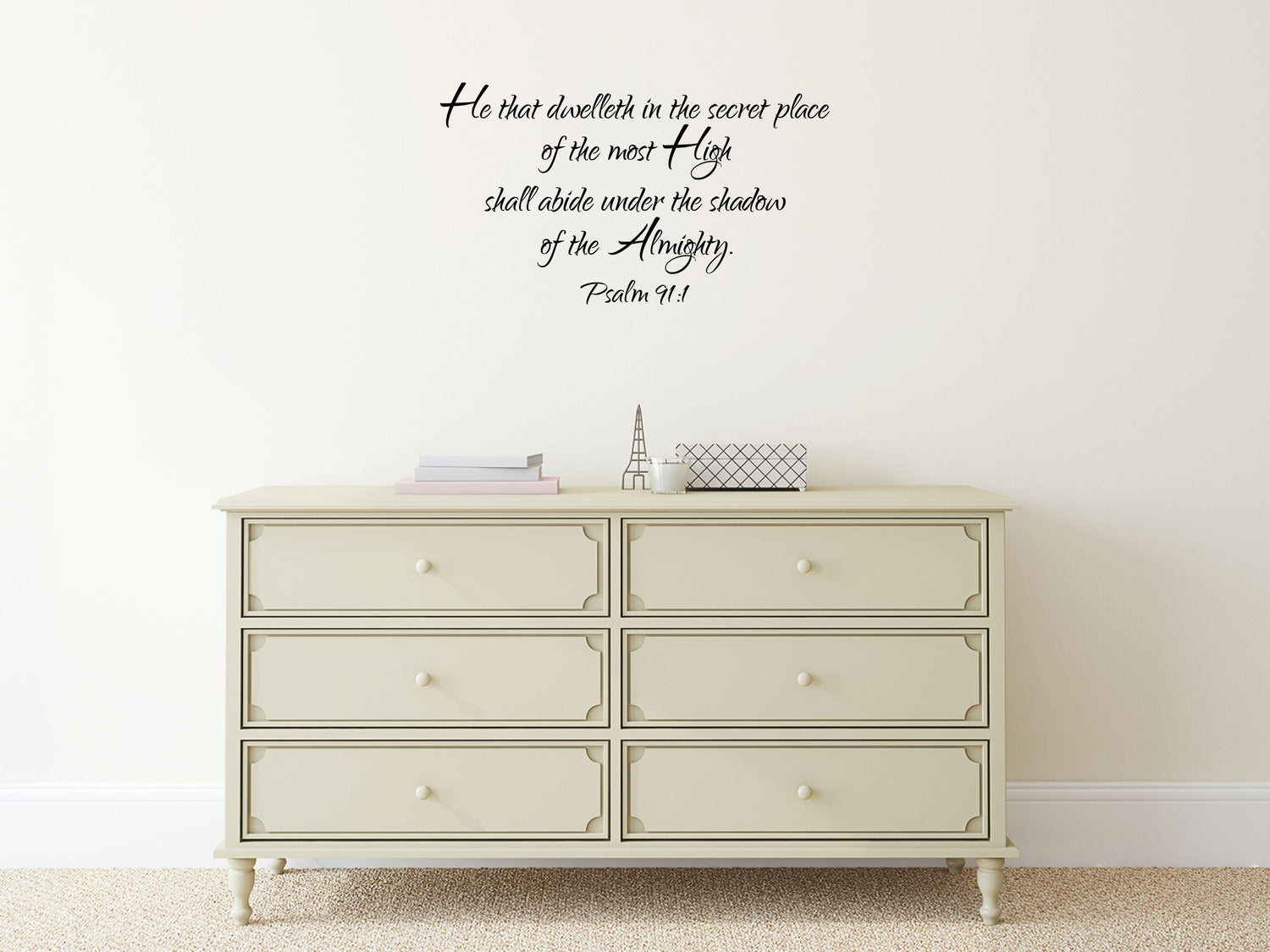 Psalm 91:1 - Scripture Wall Decals Vinyl Wall Decal Inspirational Wall Signs 