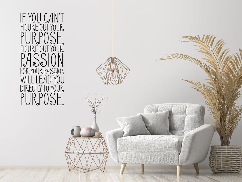 Purpose and Passion Vinyl Wall Decal Wall Decal Handmade Vinyl Wall Art Sticker - Inspirational Wall Quote Decal - Vinyl Lettering Sticker Vinyl Wall Decal Inspirational Wall Signs 