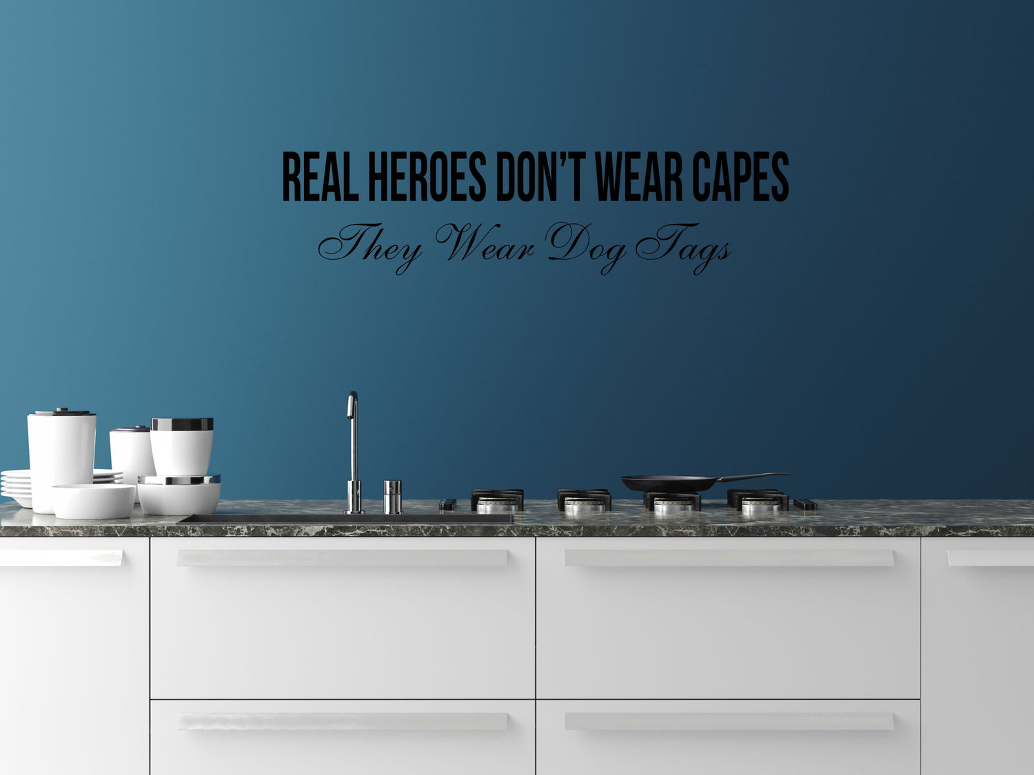 Real Heroes Don't Wear Capes Soldier - Inspirational Wall Decals Vinyl Wall Decal Inspirational Wall Signs 