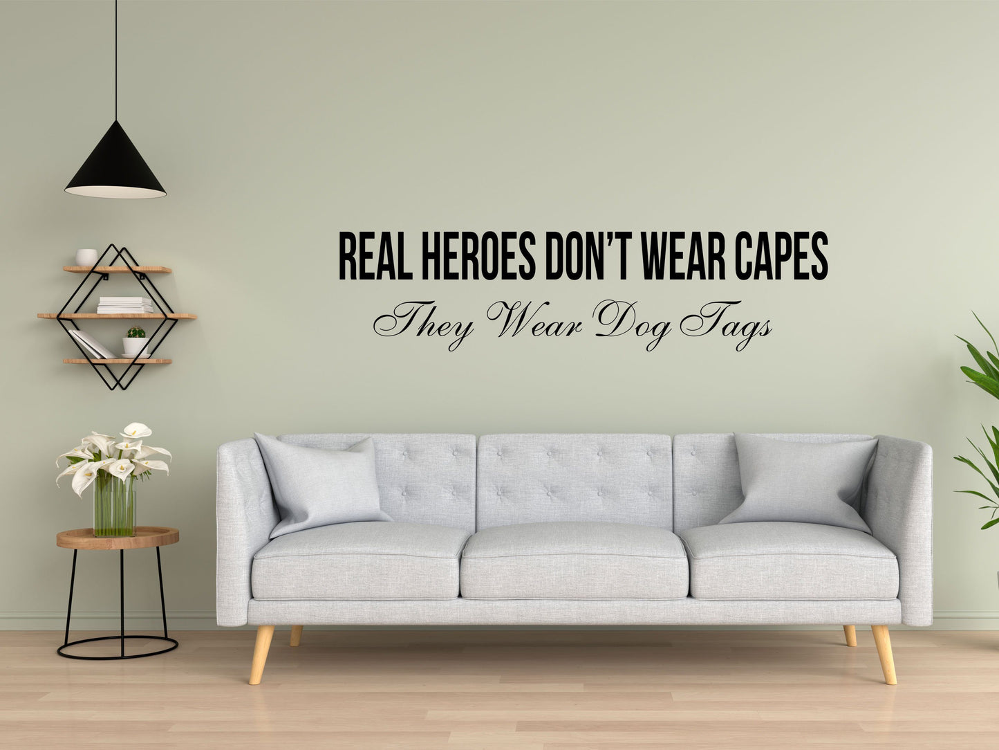 Real Heroes Don't Wear Capes Soldier - Inspirational Wall Decals Vinyl Wall Decal Inspirational Wall Signs 