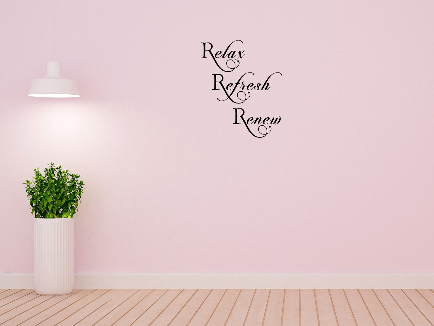 Relax Refresh Renew Wall Decal Vinyl Wall Decal Inspirational Wall Signs 