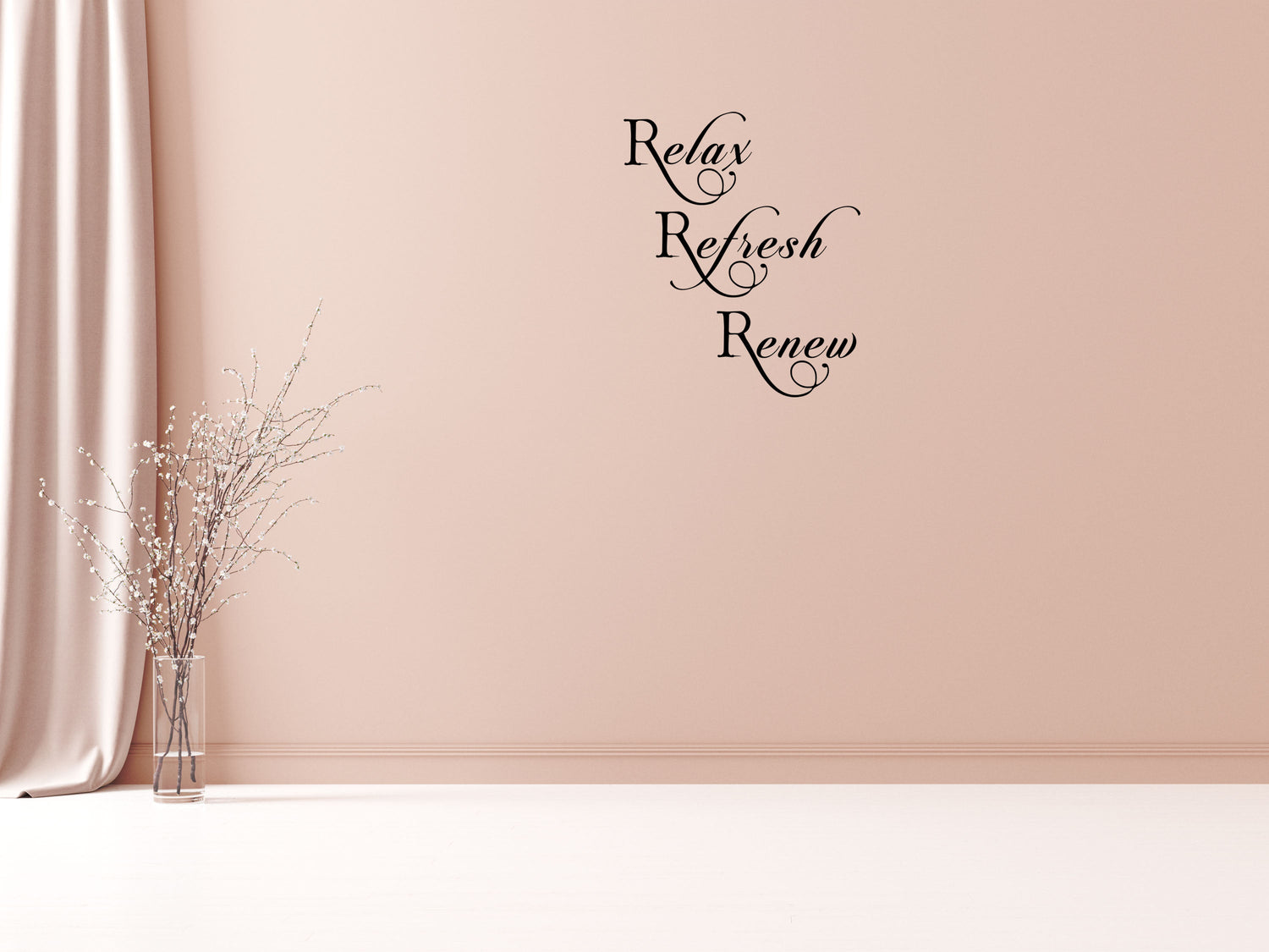 Relax Refresh Renew Wall Decal Vinyl Wall Decal Inspirational Wall Signs 