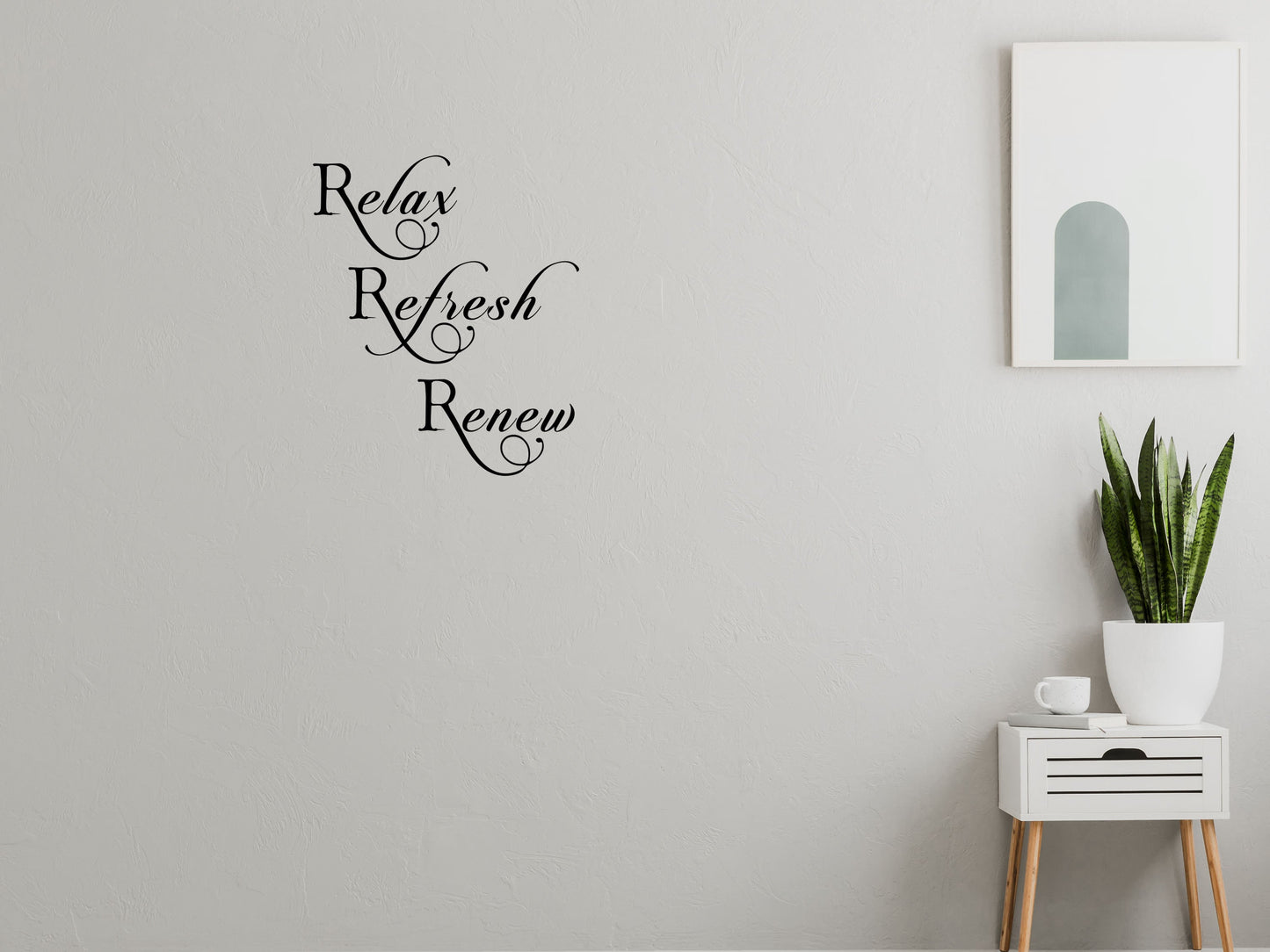 Relax Refresh Renew Wall Decal Vinyl Wall Decal Inspirational Wall Signs 