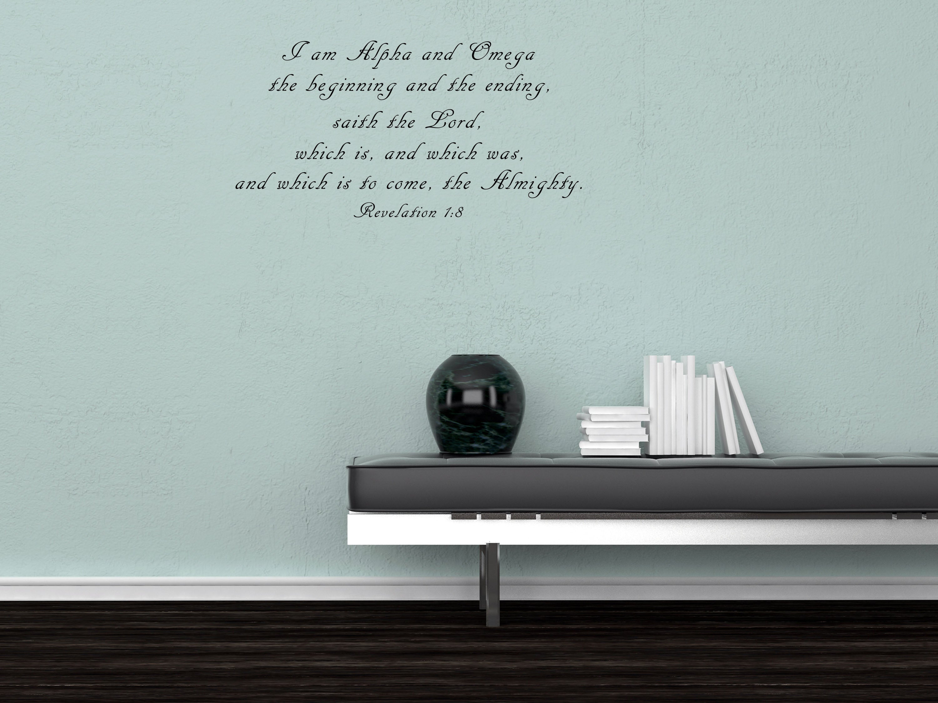Revelation 1:8 I Am Alpha And Omega - Scripture Wall Decals Vinyl Wall Decal Inspirational Wall Signs 