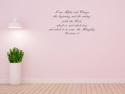 Revelation 1:8 I Am Alpha And Omega - Scripture Wall Decals Vinyl Wall Decal Inspirational Wall Signs 