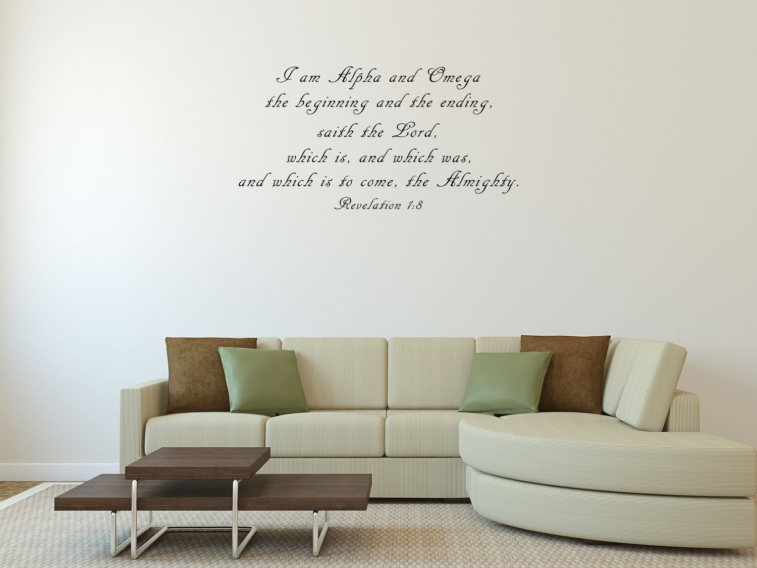Revelation 1:8 I Am Alpha And Omega - Scripture Wall Decals Vinyl Wall Decal Inspirational Wall Signs 