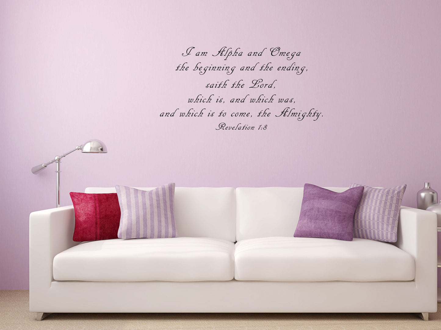 Revelation 1:8 I Am Alpha And Omega - Scripture Wall Decals Vinyl Wall Decal Inspirational Wall Signs 