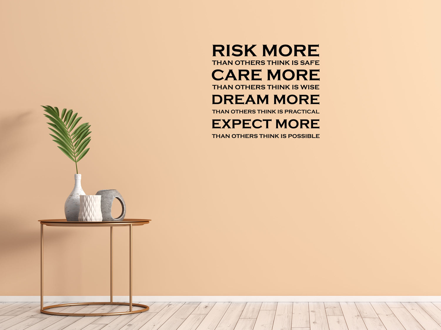 Risk More Care More Dream More Expect More Wall Quote Sticker - Inspirational Wall Decals Vinyl Wall Decal Inspirational Wall Signs 