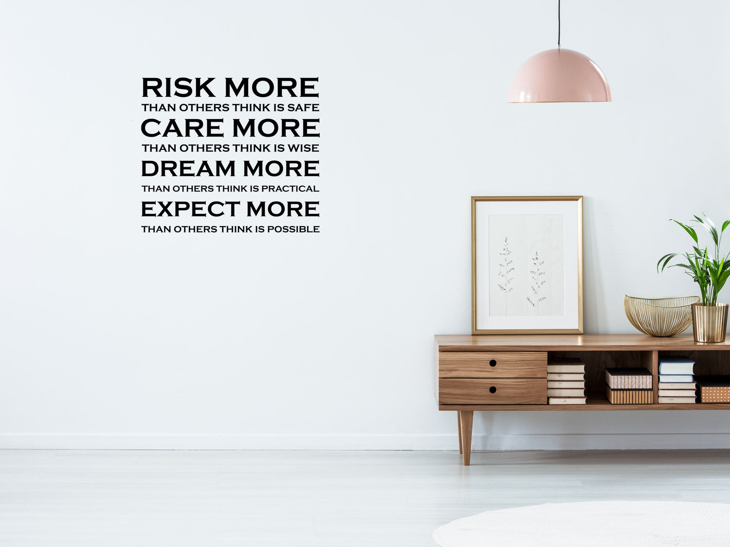 Risk More Care More Dream More Expect More Wall Quote Sticker - Inspirational Wall Decals Vinyl Wall Decal Inspirational Wall Signs 