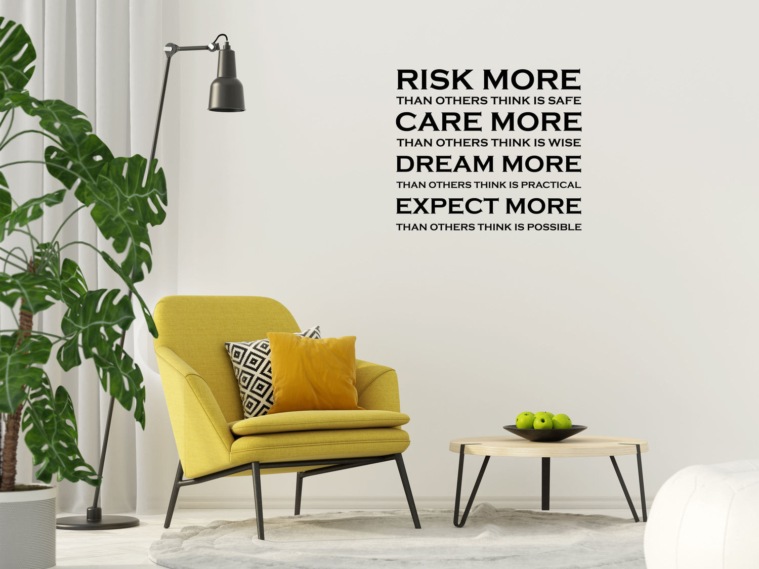 Risk More Care More Dream More Expect More Wall Quote Sticker - Inspirational Wall Decals Vinyl Wall Decal Inspirational Wall Signs 