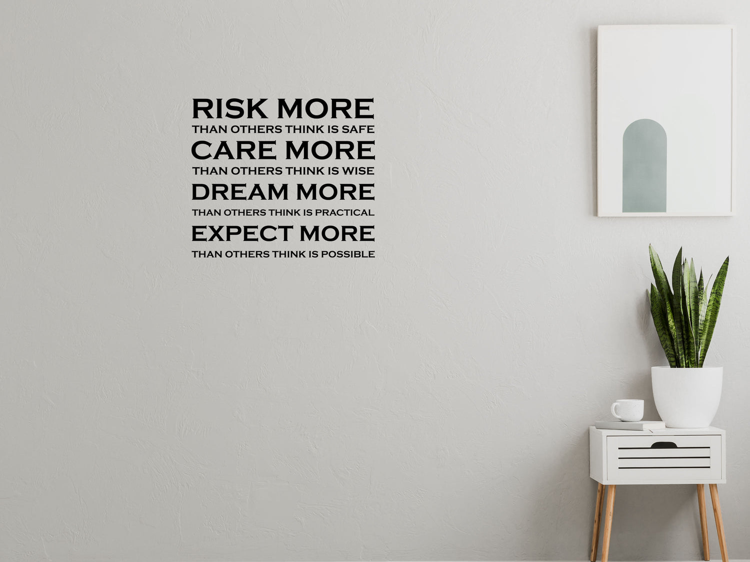 Risk More Care More Dream More Expect More Wall Quote Sticker - Inspirational Wall Decals Vinyl Wall Decal Inspirational Wall Signs 